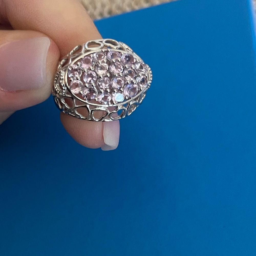 COPY - Brand new gorgeous TANZANITE cocktail ring with cut out hearts ♥️ set in…